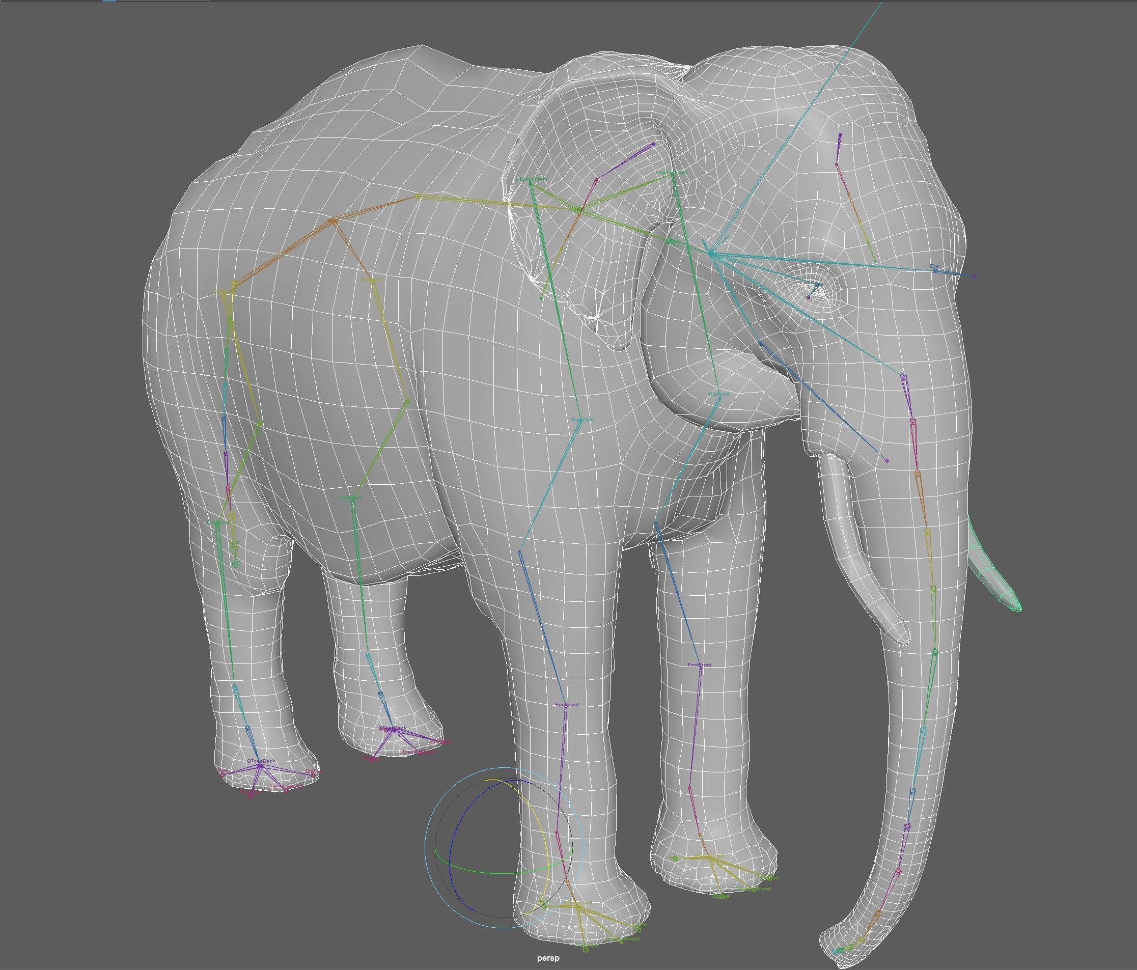 Asian Elephant Rig 3D model_15