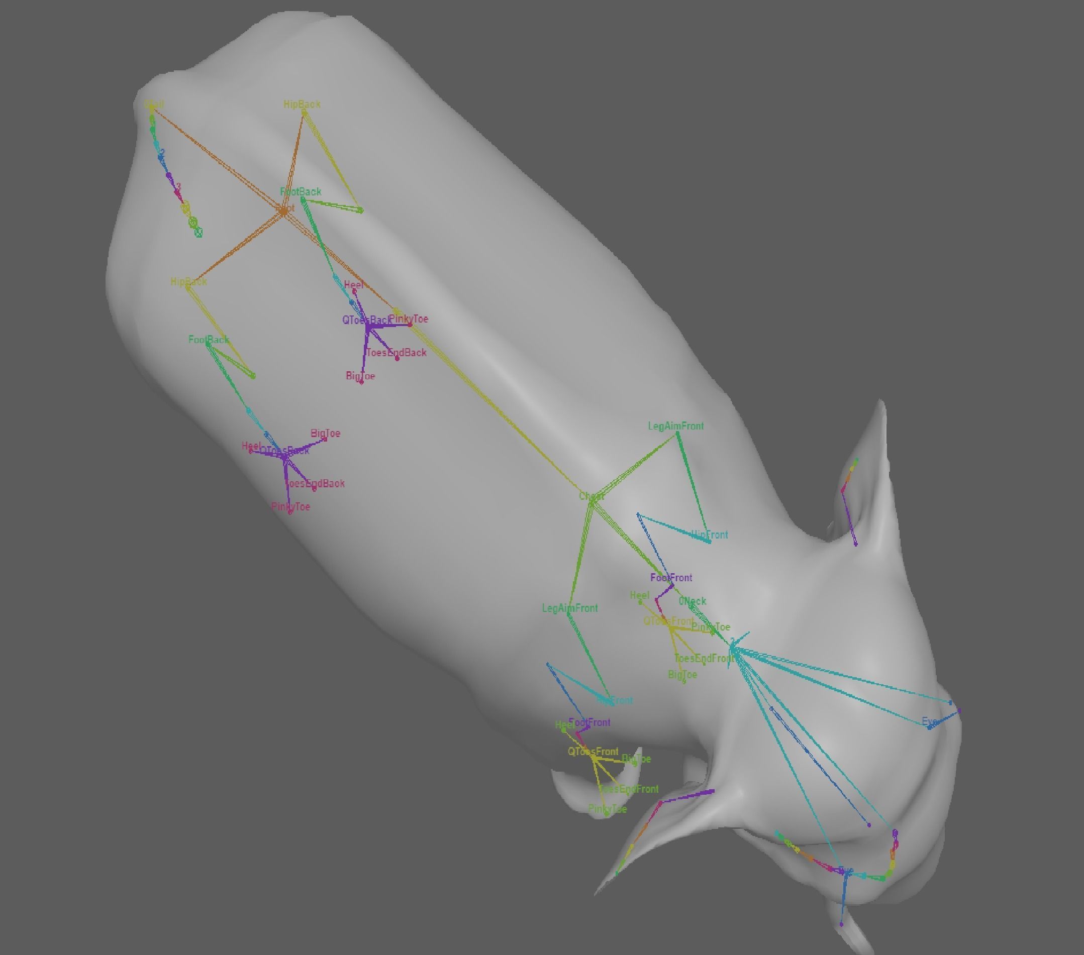 Asian Elephant Rig 3D model_13