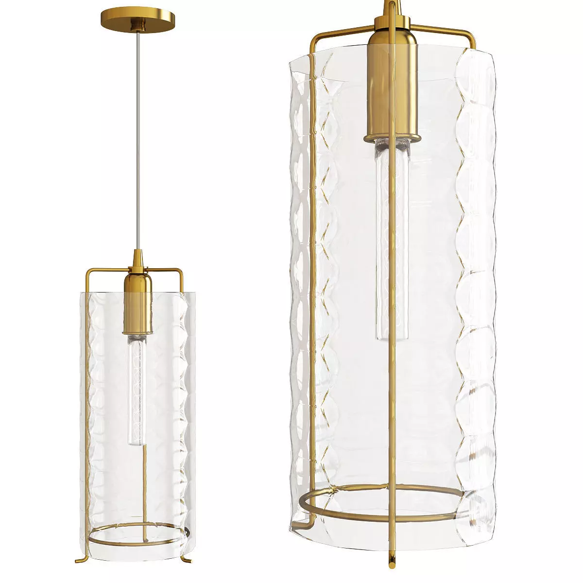 Ice Pendant Low-poly 3D model_0