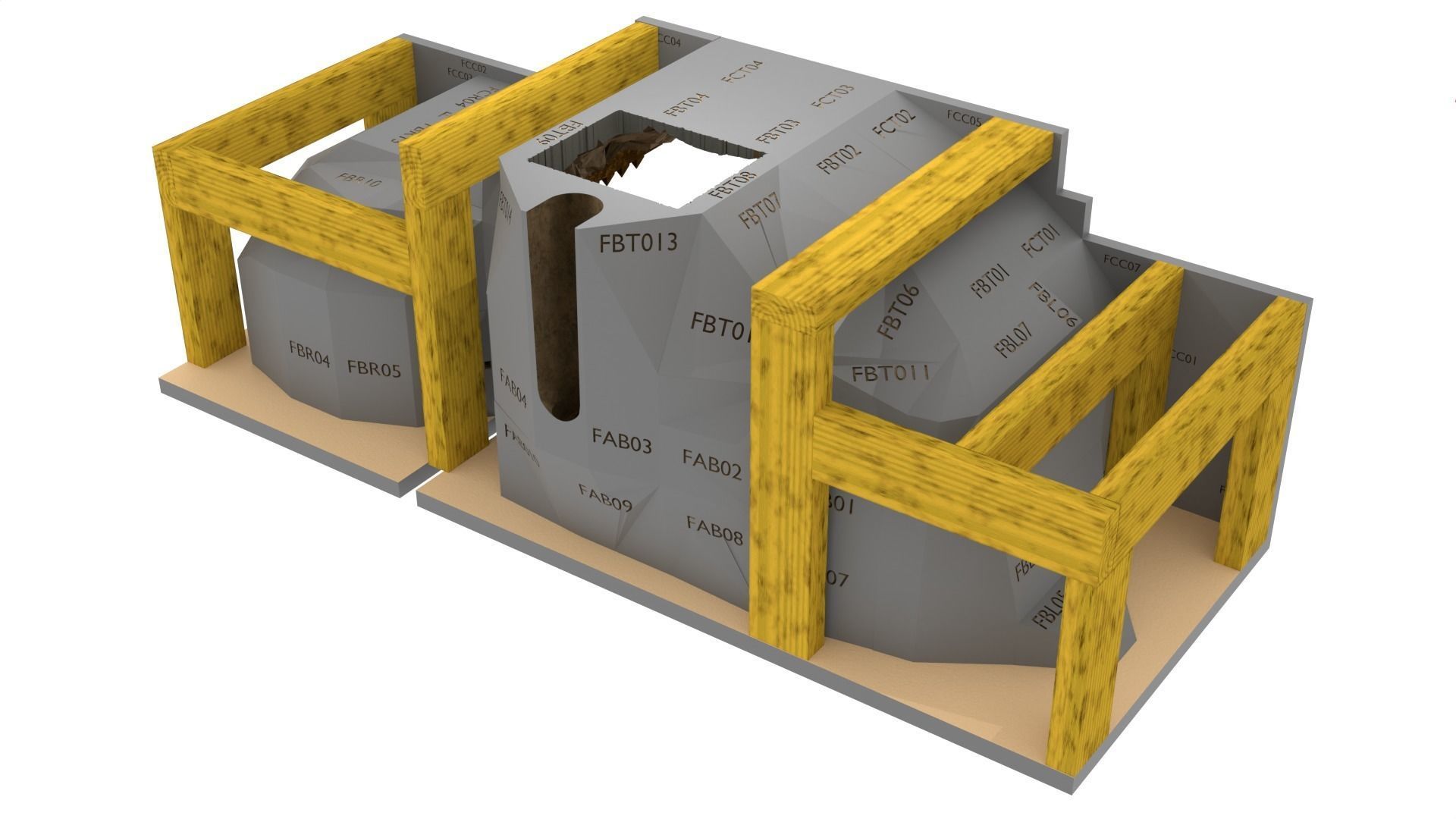 Jabbas Throne Room - Set 9 - Rancor Cave 1-18 scale Kenner 3D print model_52