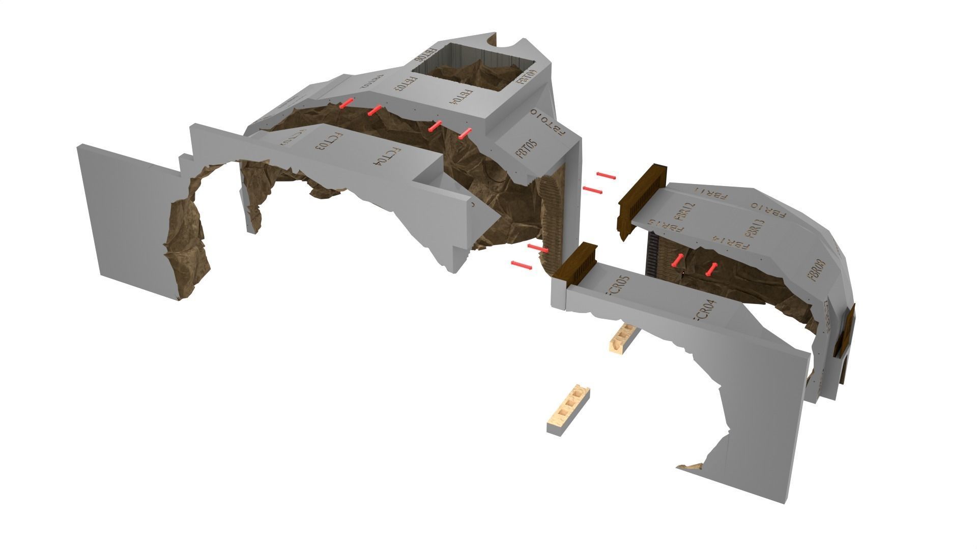 Jabbas Throne Room - Set 9 - Rancor Cave 1-18 scale Kenner 3D print model_51