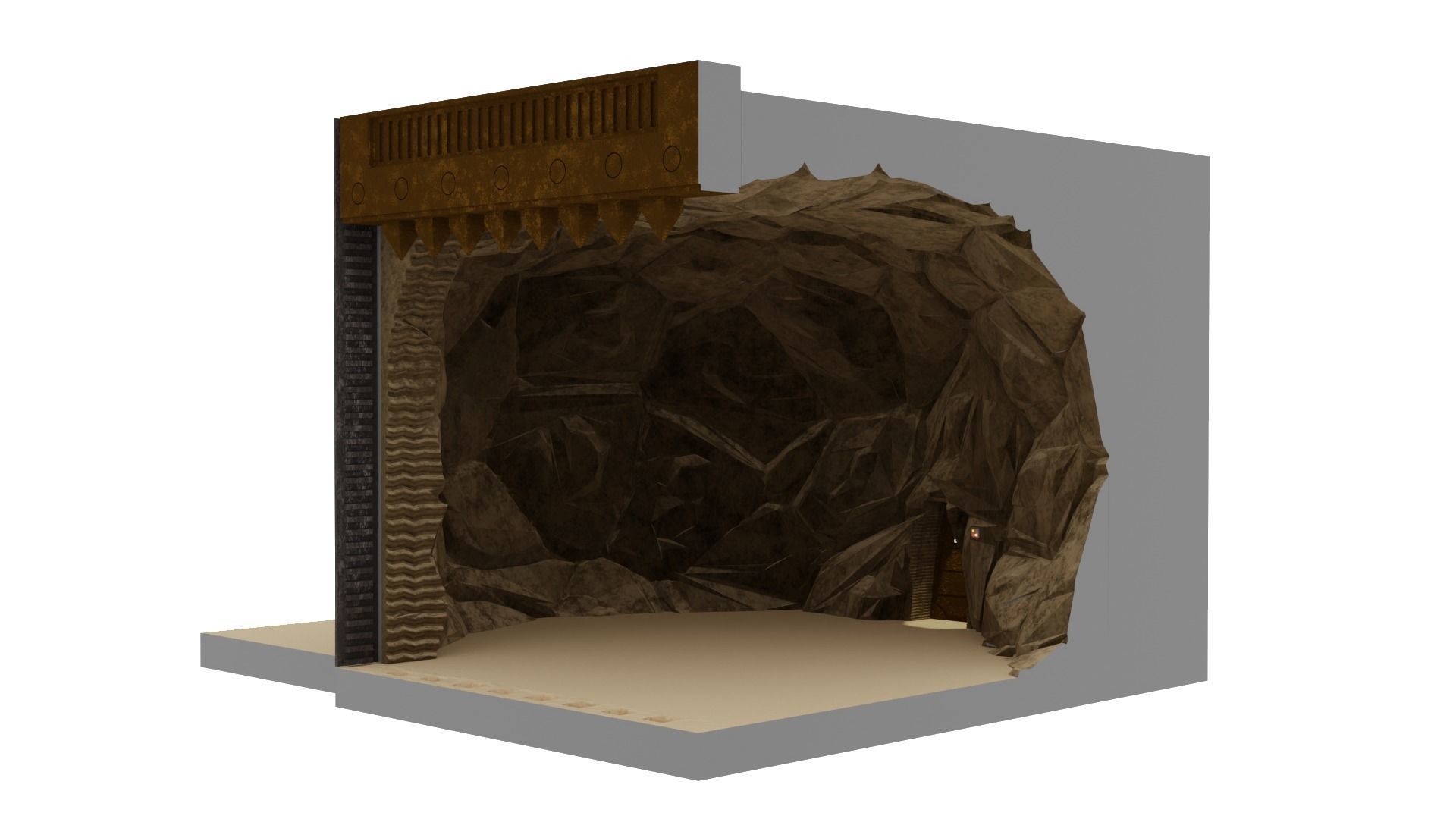 Jabbas Throne Room - Set 9 - Rancor Cave 1-18 scale Kenner 3D print model_21
