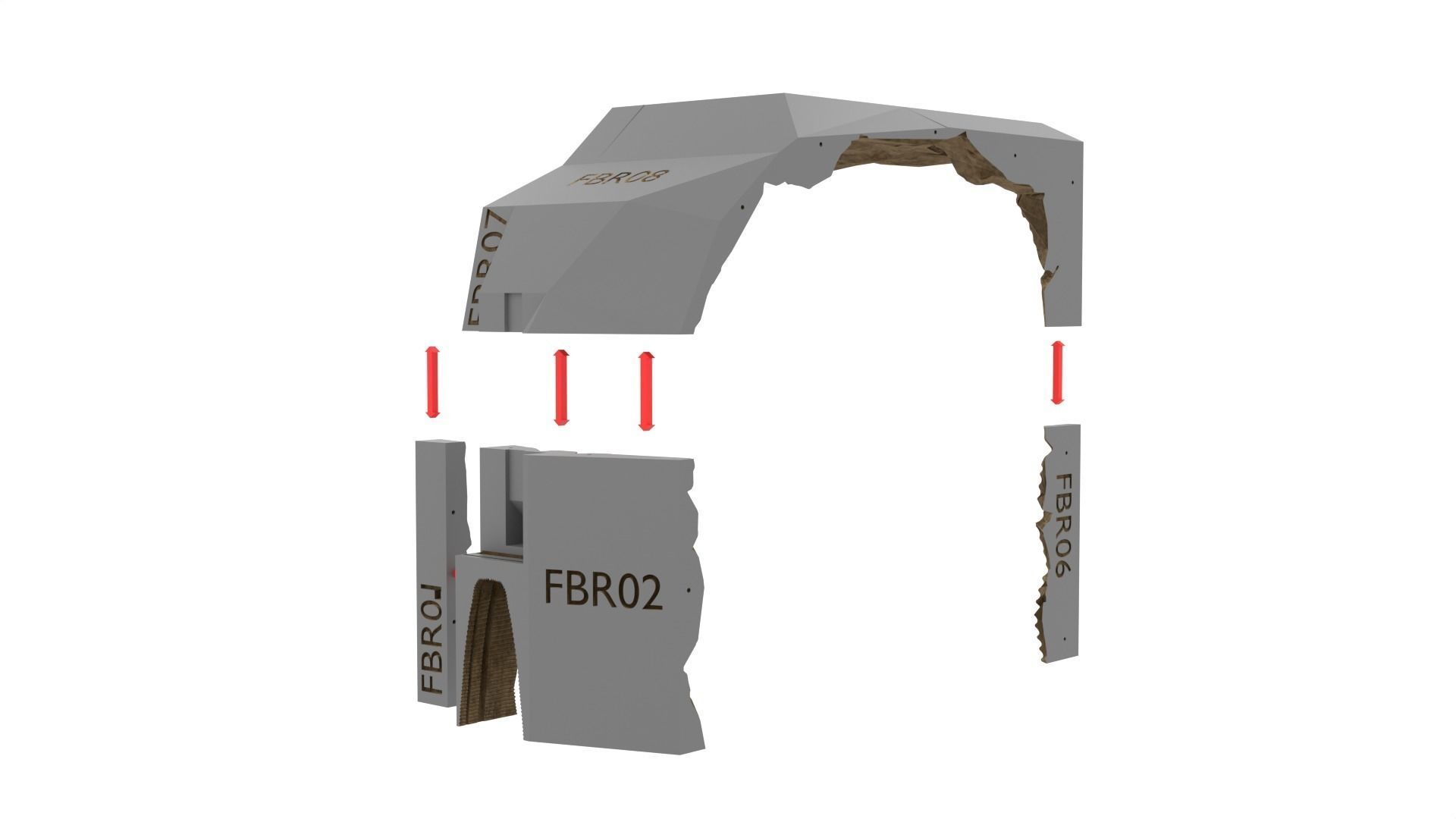 Jabbas Throne Room - Set 9 - Rancor Cave 1-18 scale Kenner 3D print model_37