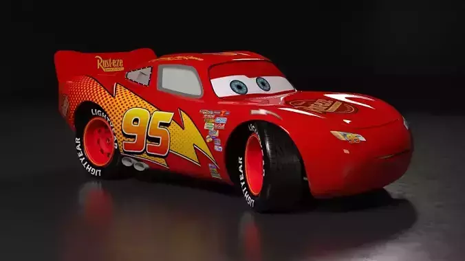 Lightning Mcqueen 3D Rigging  3D model