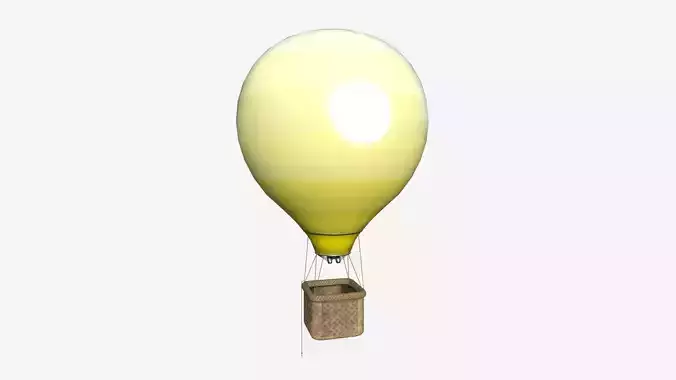 Balloon Hot Air 03 Yellow - Aircraft Cartoon