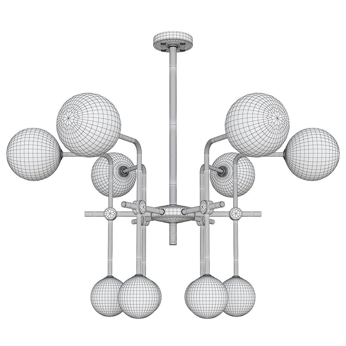 POLARE 12 LIGHT CHANDELIER Low-poly 3D model_1