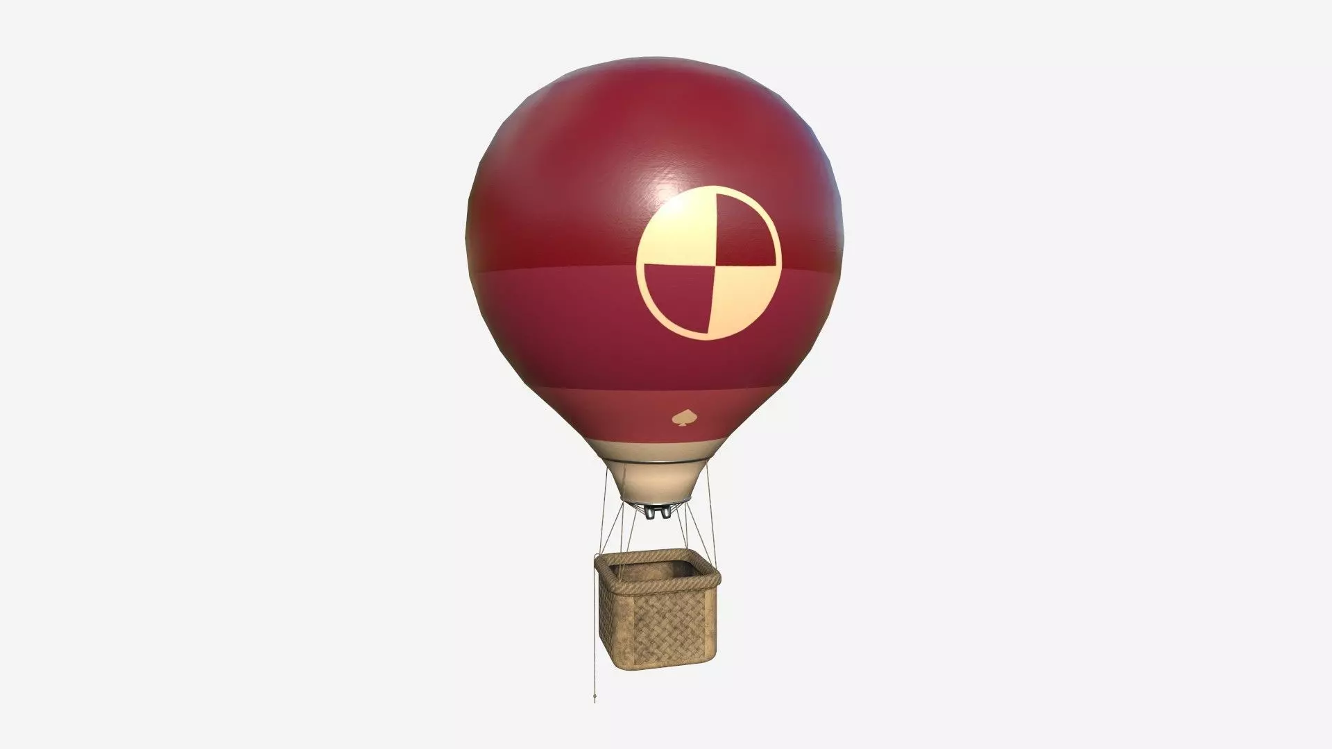 Balloon Hot Air 07 Wine - Aircraft Cartoon Low-poly 3D model