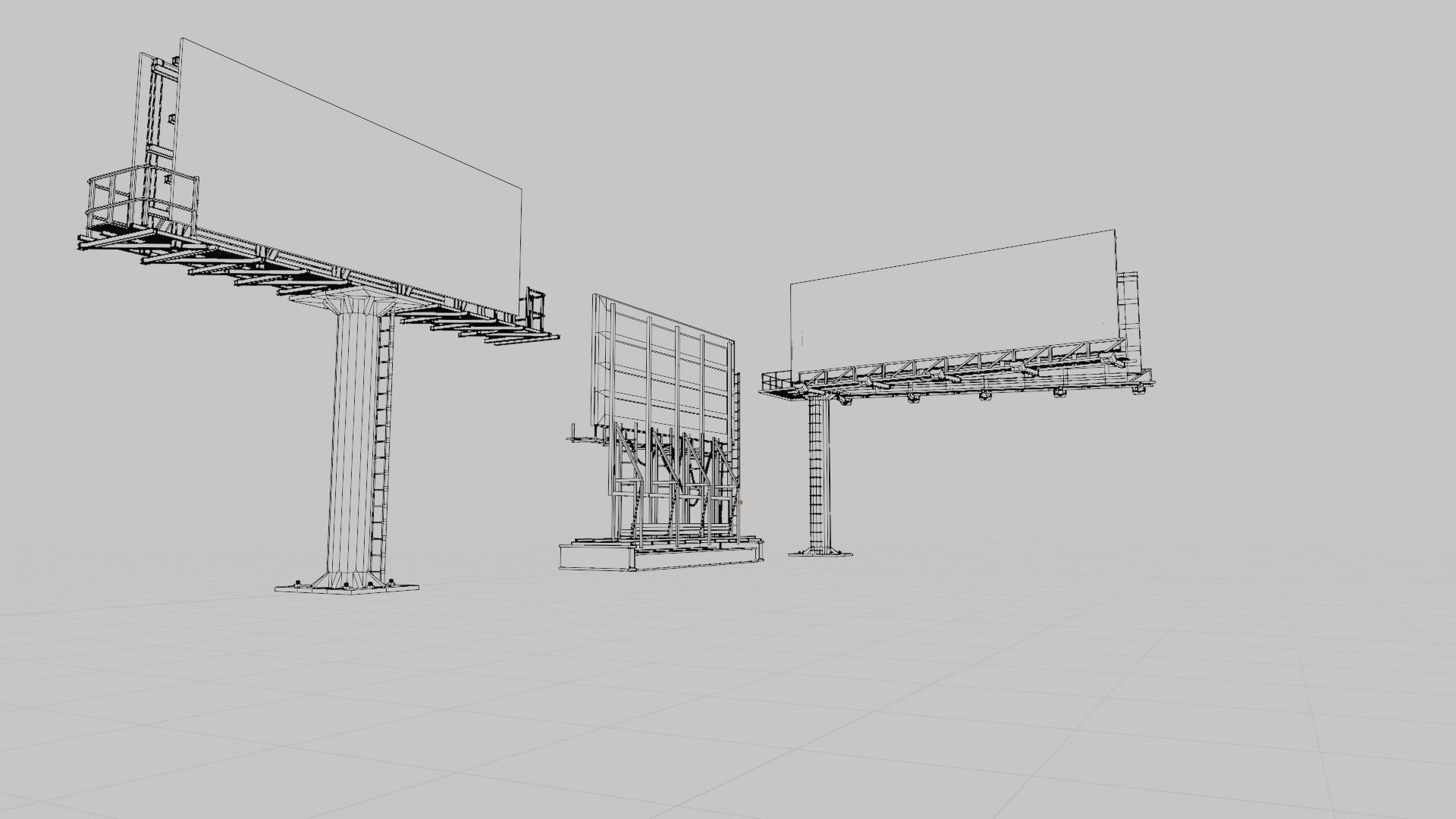 street advertisement billboard with 4k pbr game ready Low-poly 3D model_13