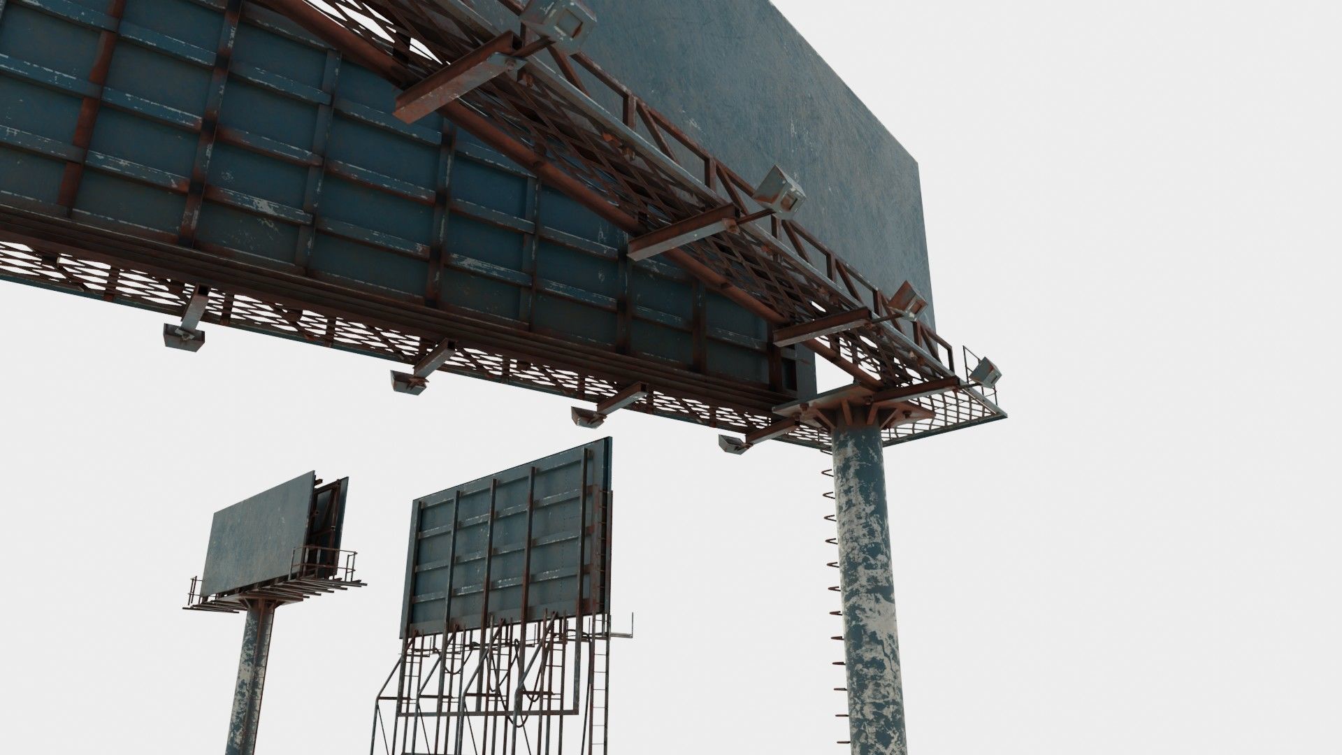 street advertisement billboard with 4k pbr game ready Low-poly 3D model_7