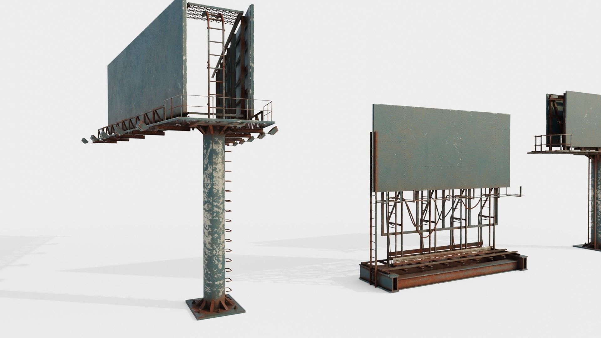 street advertisement billboard with 4k pbr game ready Low-poly 3D model_6