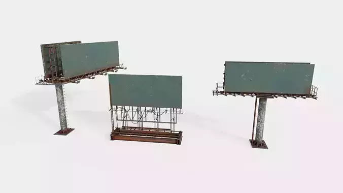 street advertisement billboard with 4k pbr game ready Low-poly 3D model