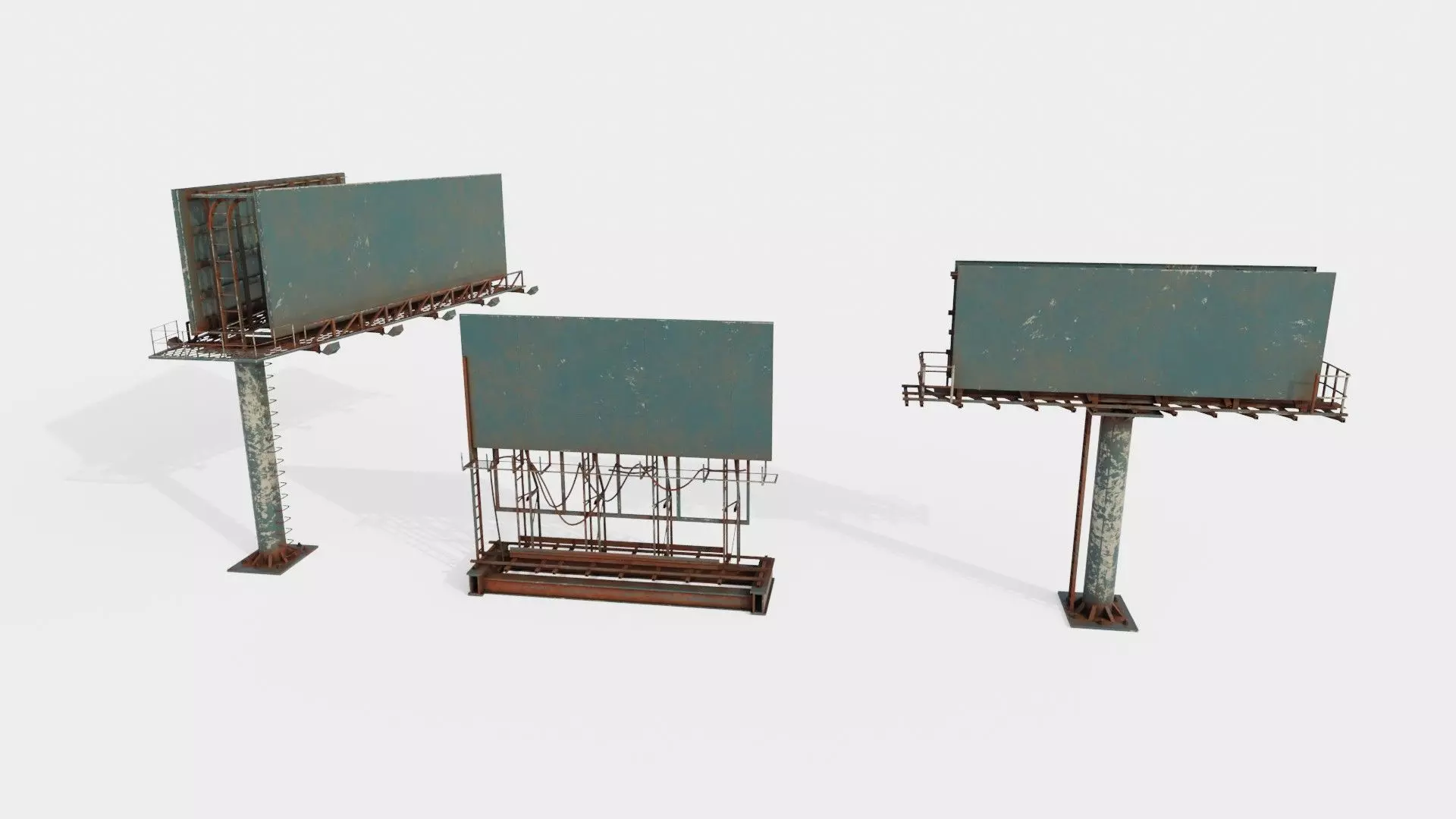 street advertisement billboard with 4k pbr game ready Low-poly 3D model_0