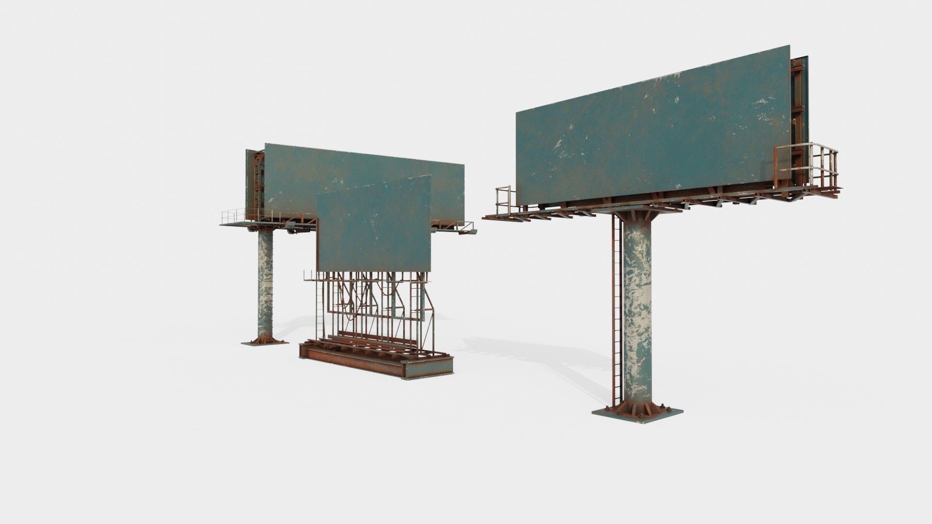 street advertisement billboard with 4k pbr game ready Low-poly 3D model_1