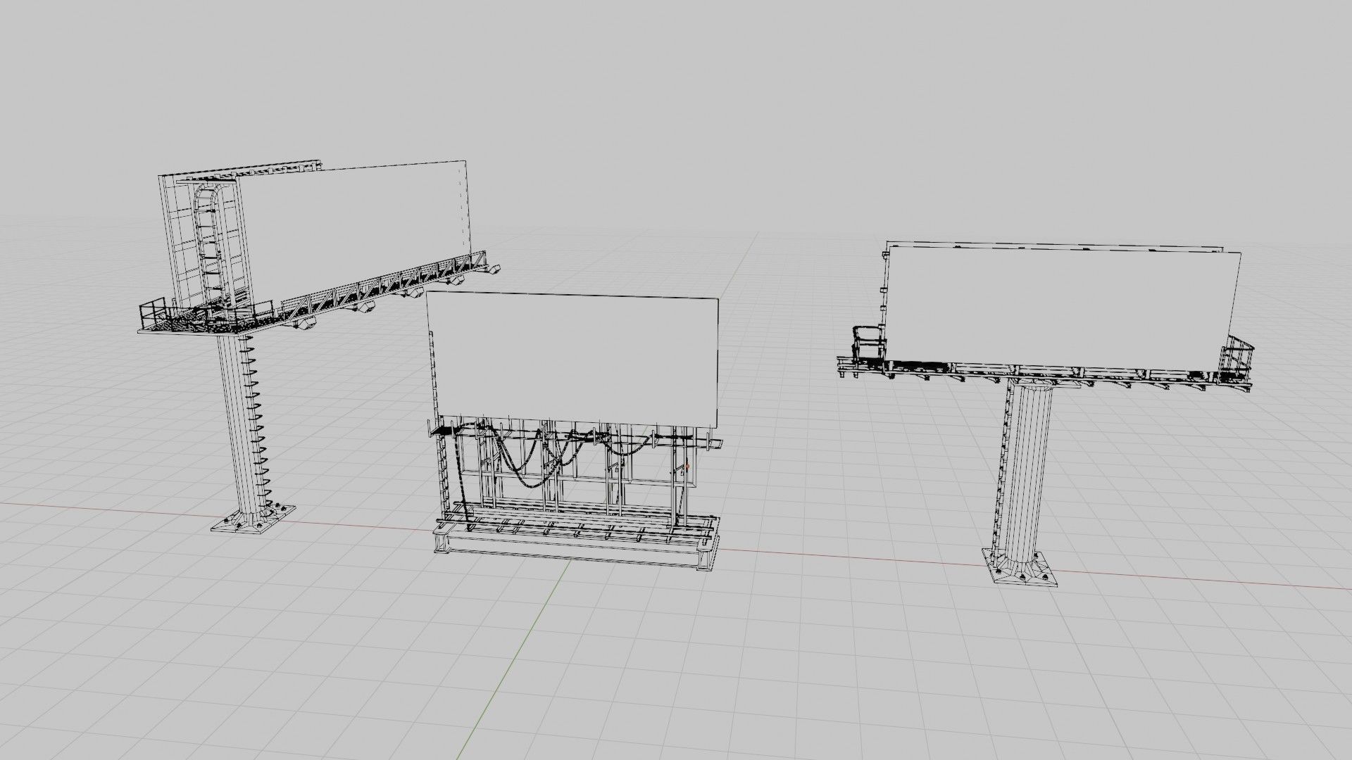 street advertisement billboard with 4k pbr game ready Low-poly 3D model_10