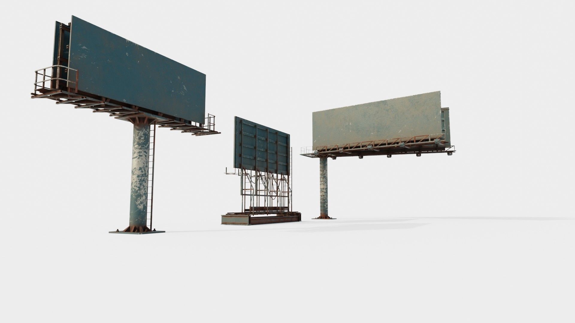 street advertisement billboard with 4k pbr game ready Low-poly 3D model_3