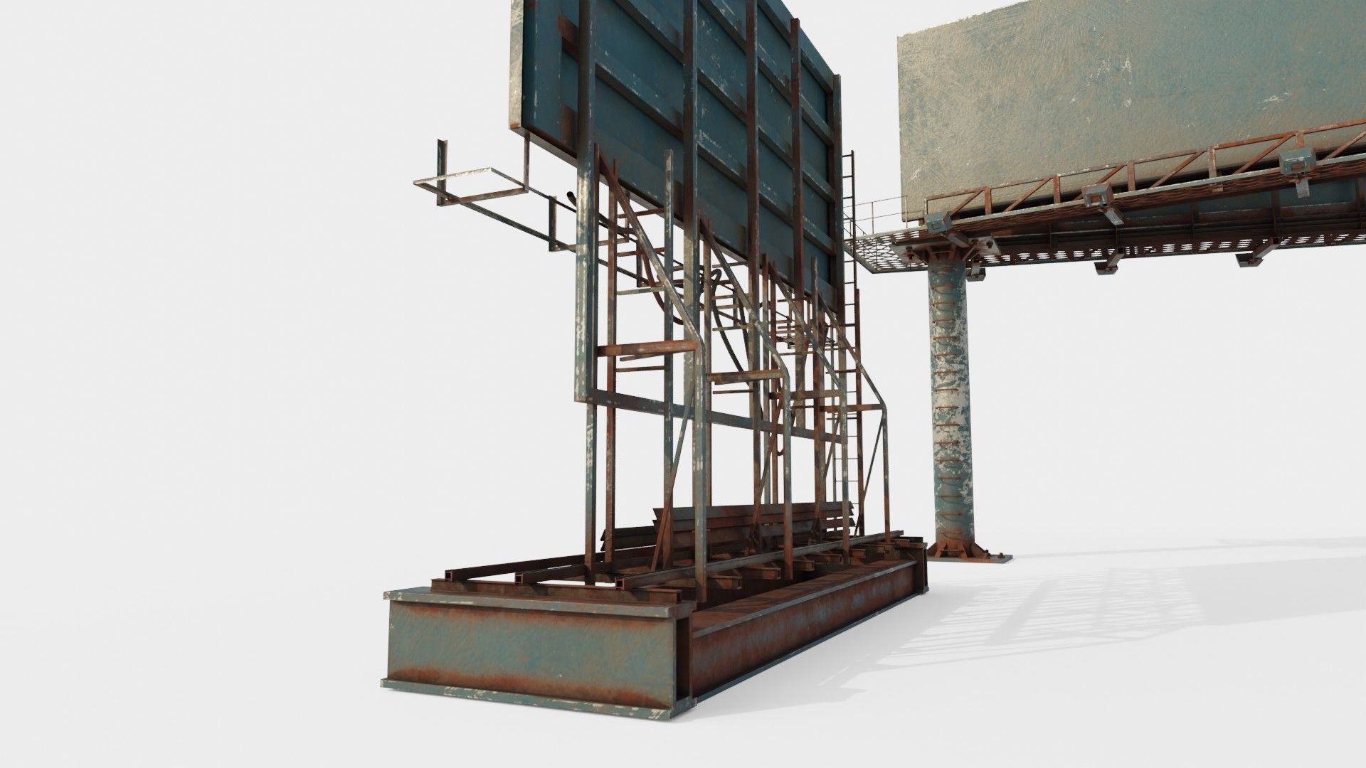 street advertisement billboard with 4k pbr game ready Low-poly 3D model_8