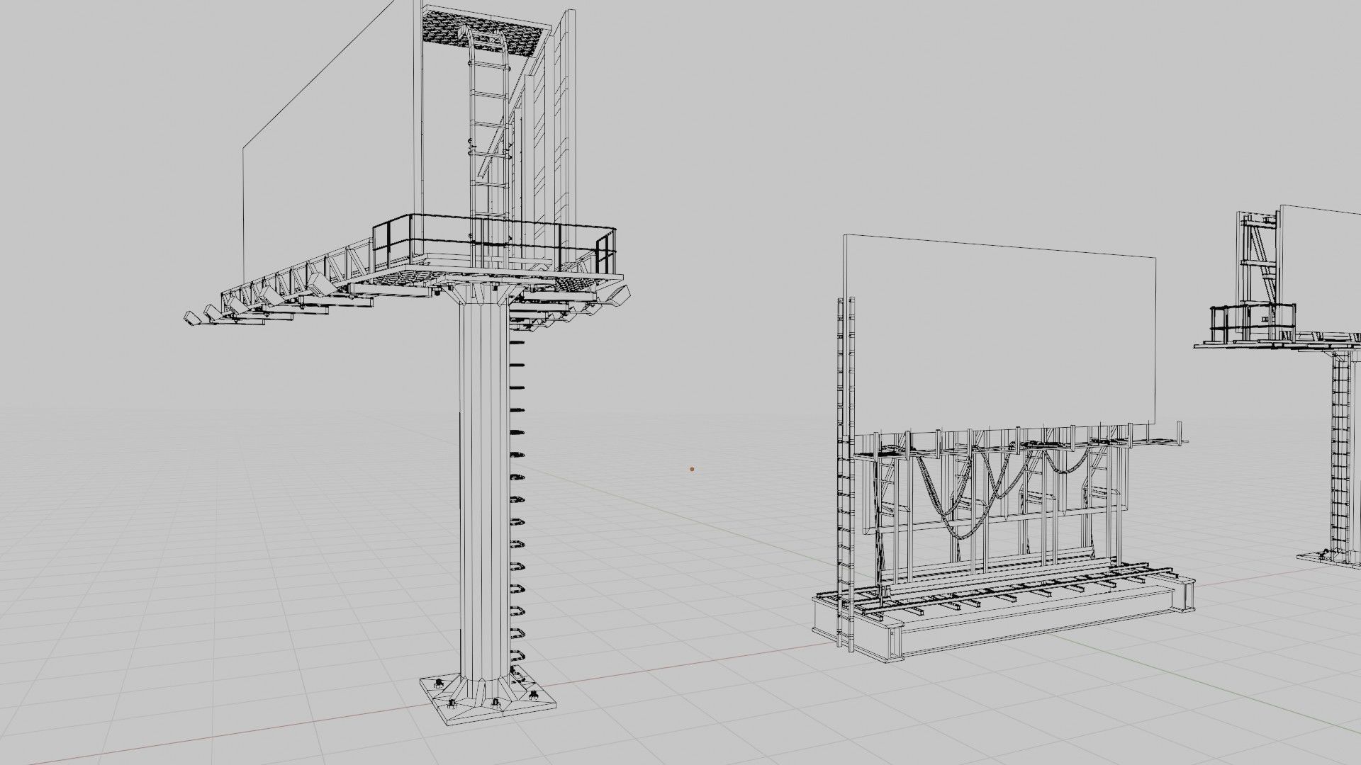 street advertisement billboard with 4k pbr game ready Low-poly 3D model_16