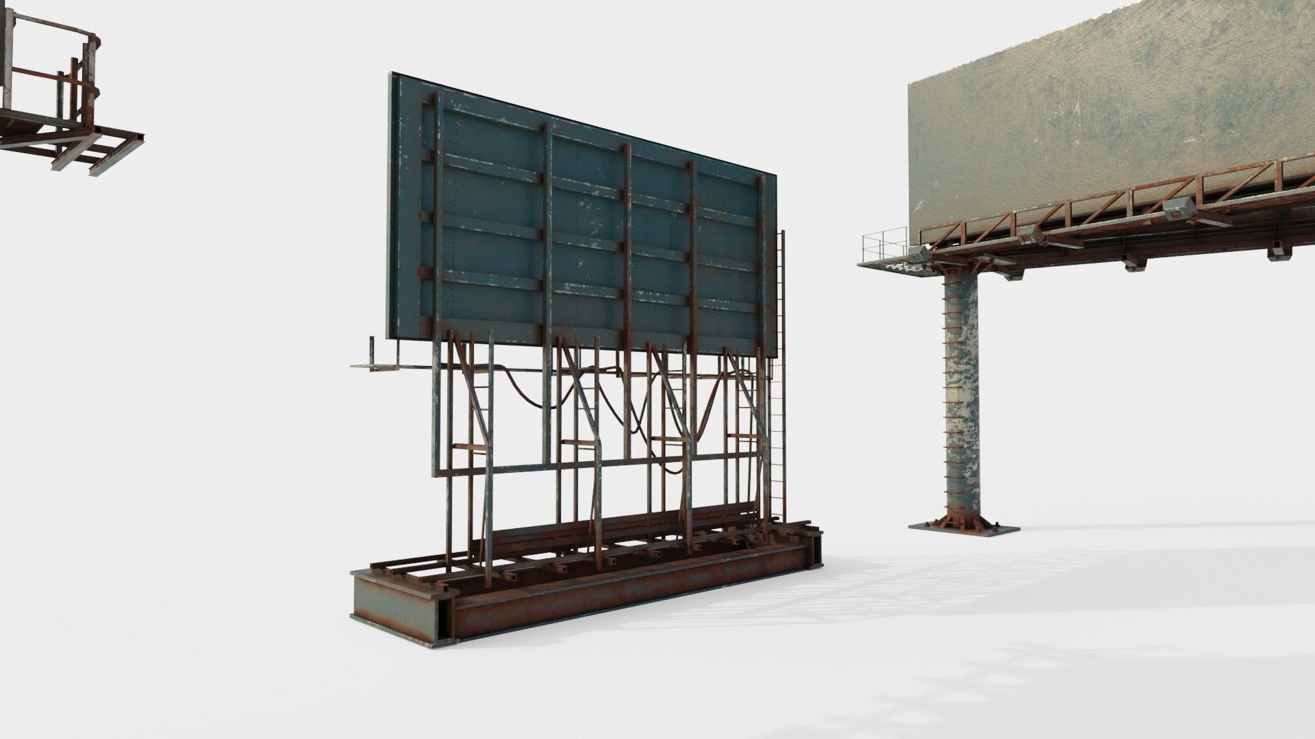 street advertisement billboard with 4k pbr game ready Low-poly 3D model_4