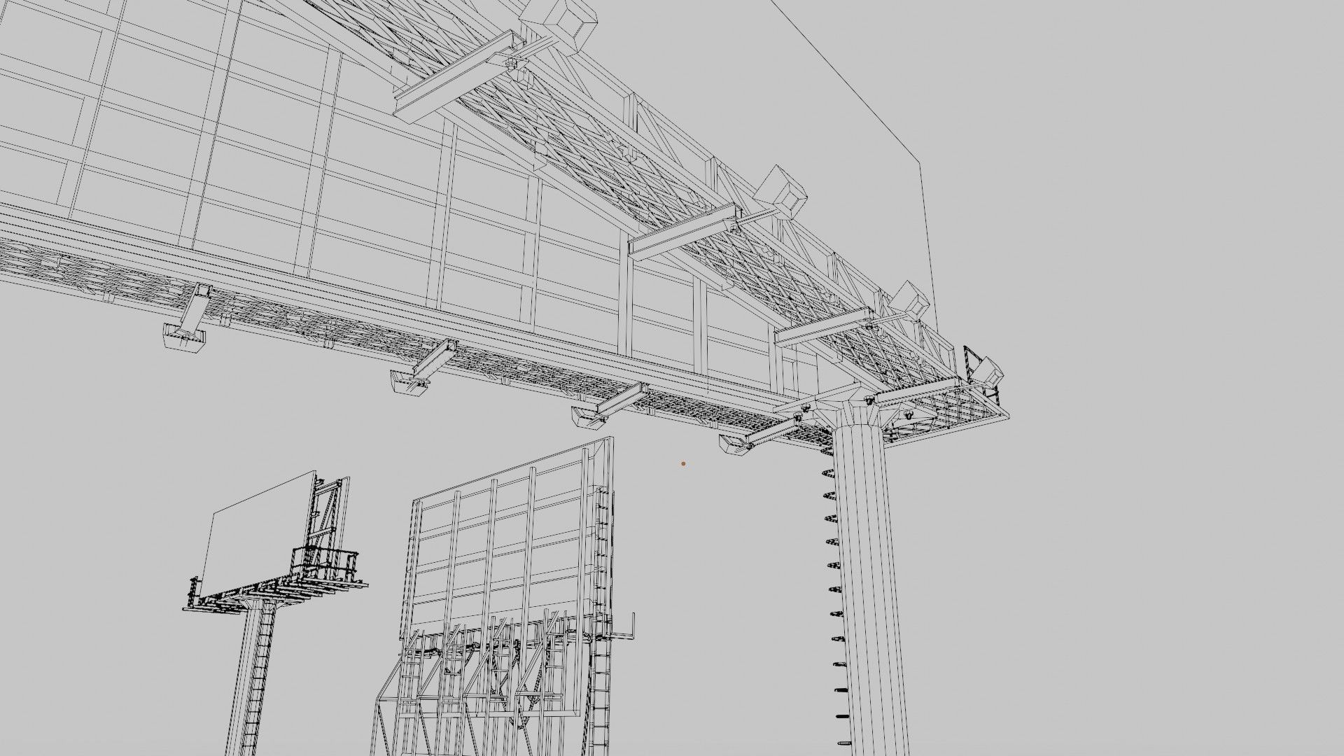 street advertisement billboard with 4k pbr game ready Low-poly 3D model_17