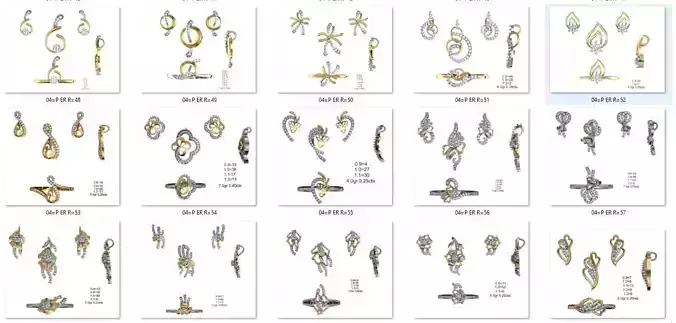 100 sets and more  of jewelry ready for printing  3dm