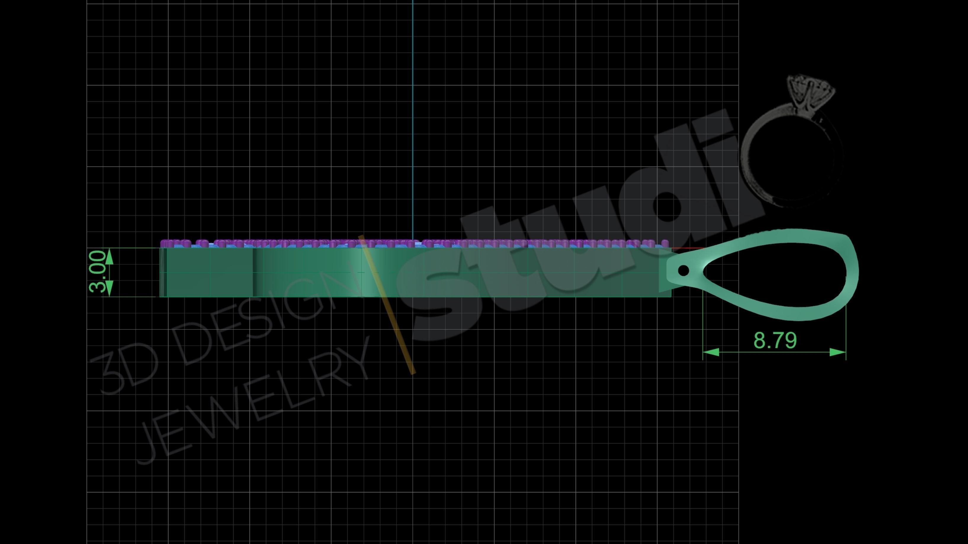 Luxury Ace pendant jewelry with gems 3d model 3D print model_5