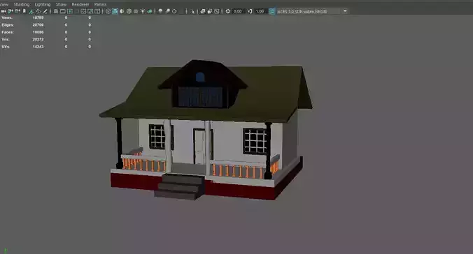 Simple house low poly for free