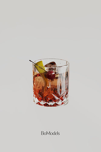 Cocktail Old Fashion  3D model
