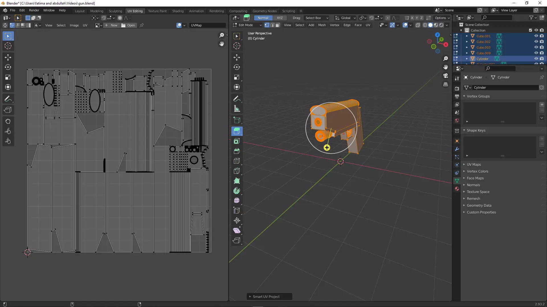 A game and animation ready gun Free low-poly 3D model