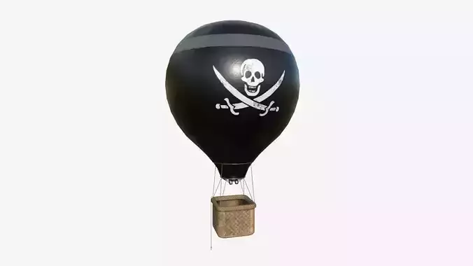 Balloon Hot Air 08 Pirate Skull - Aircraft Cartoon