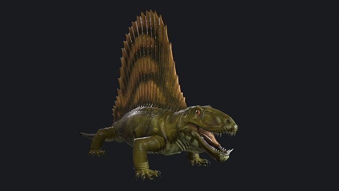 Dimetrodon dinosaur Low-poly 3D model