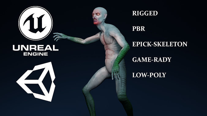 Drowned man 2 Low-poly 3D model
