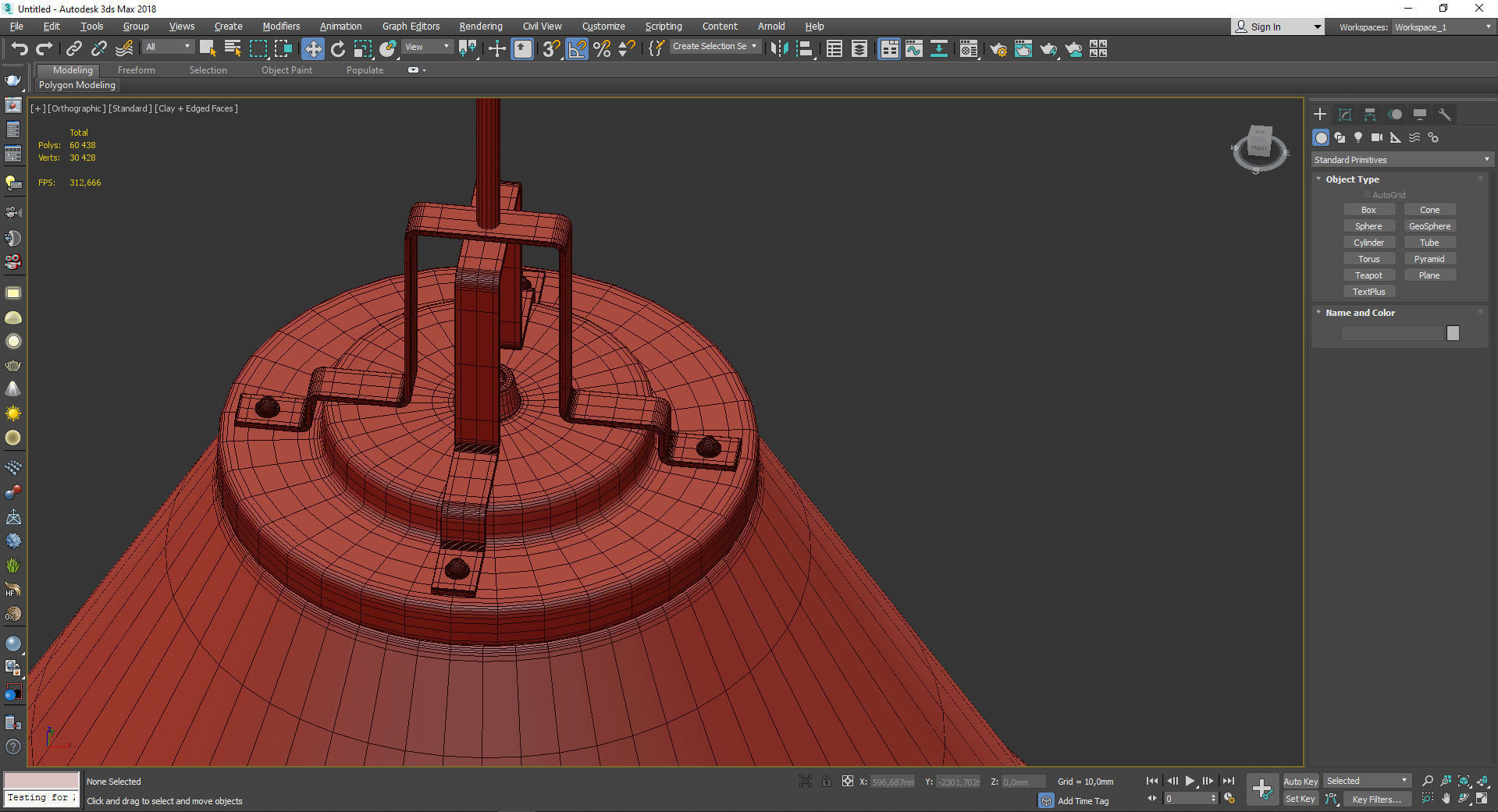 BUTTE 18 CONE AGED BRASS PENDANT Low-poly 3D model_4