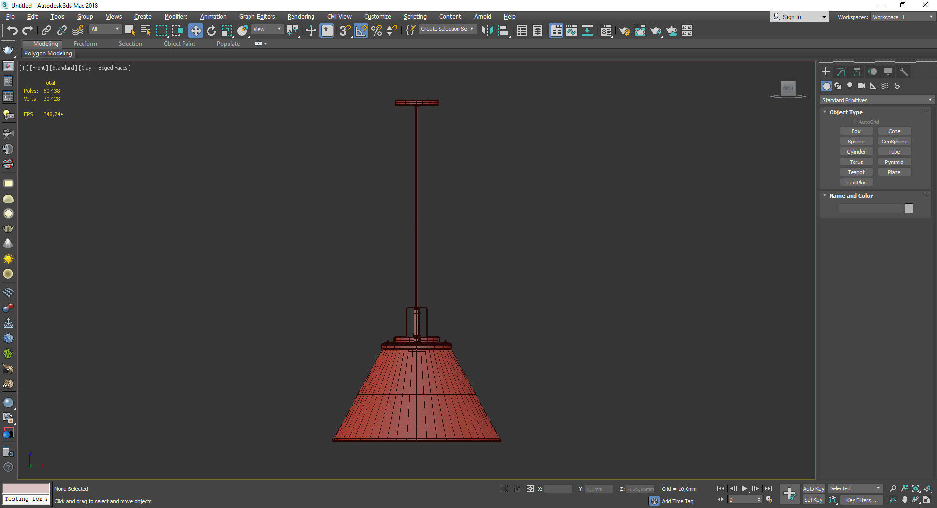 BUTTE 18 CONE AGED BRASS PENDANT Low-poly 3D model_2