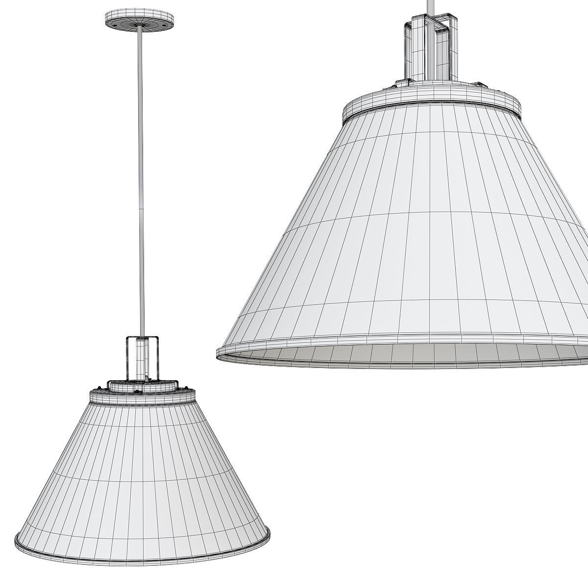 BUTTE 18 CONE AGED BRASS PENDANT Low-poly 3D model_1