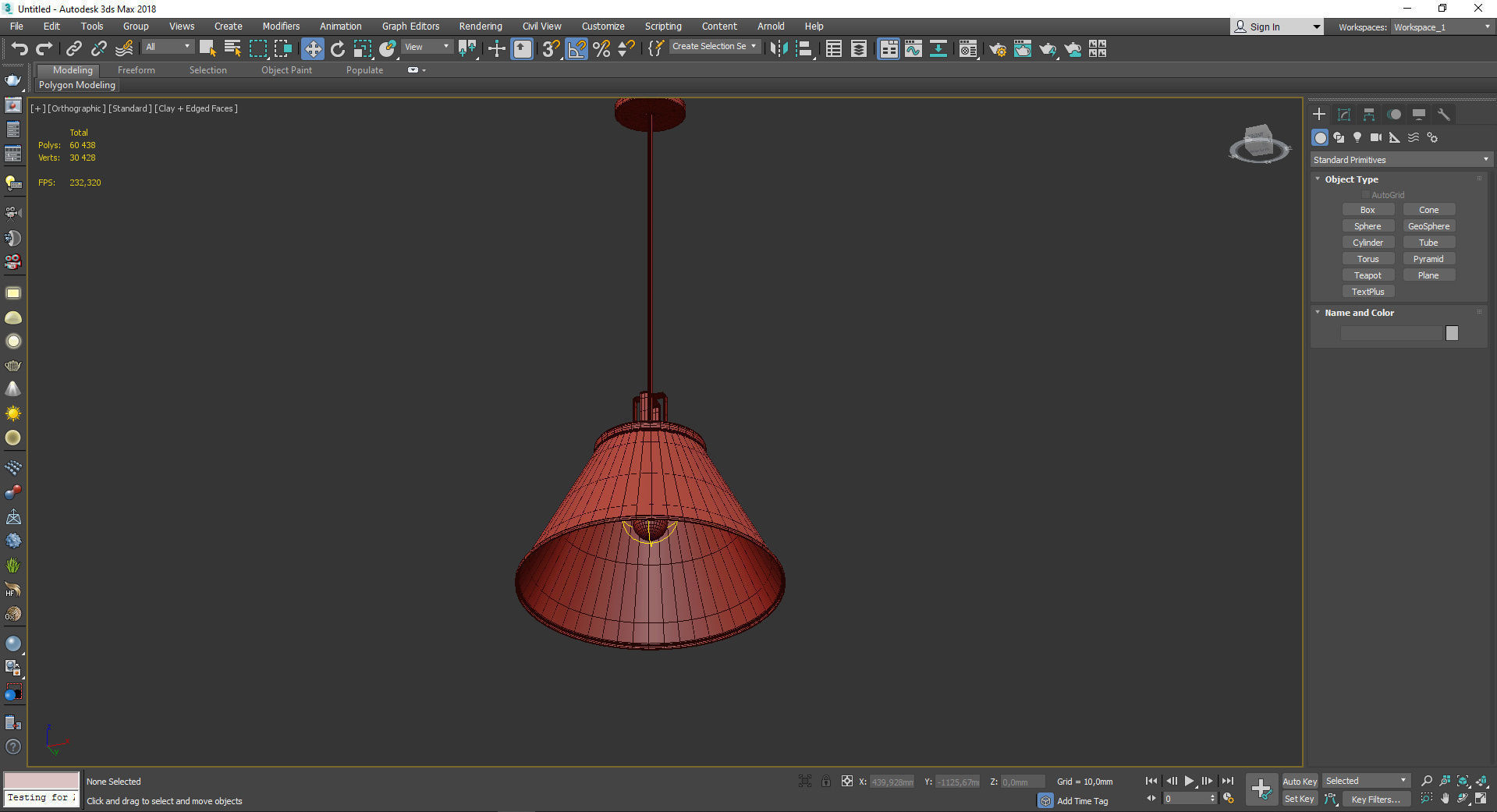 BUTTE 18 CONE AGED BRASS PENDANT Low-poly 3D model_3