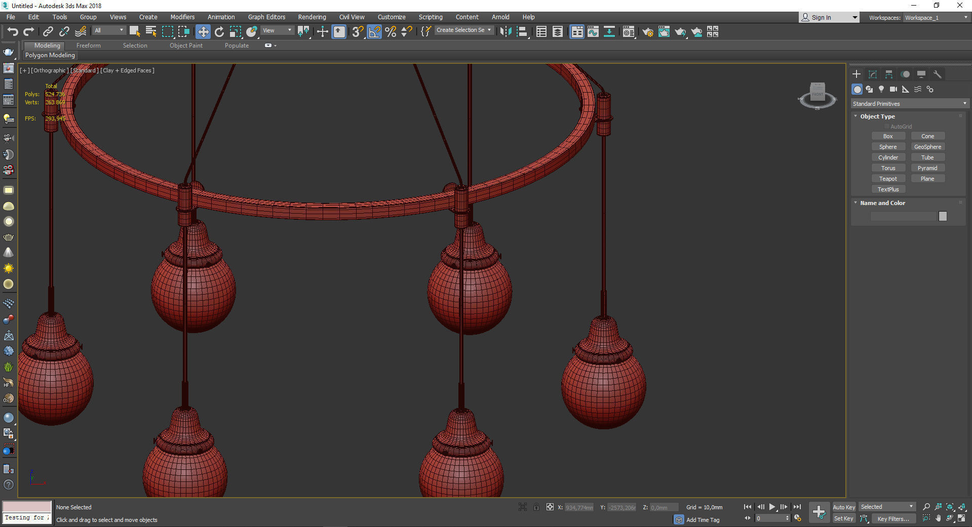 ROSE CITY 6 LIGHT CHANDELIER Low-poly 3D model_4