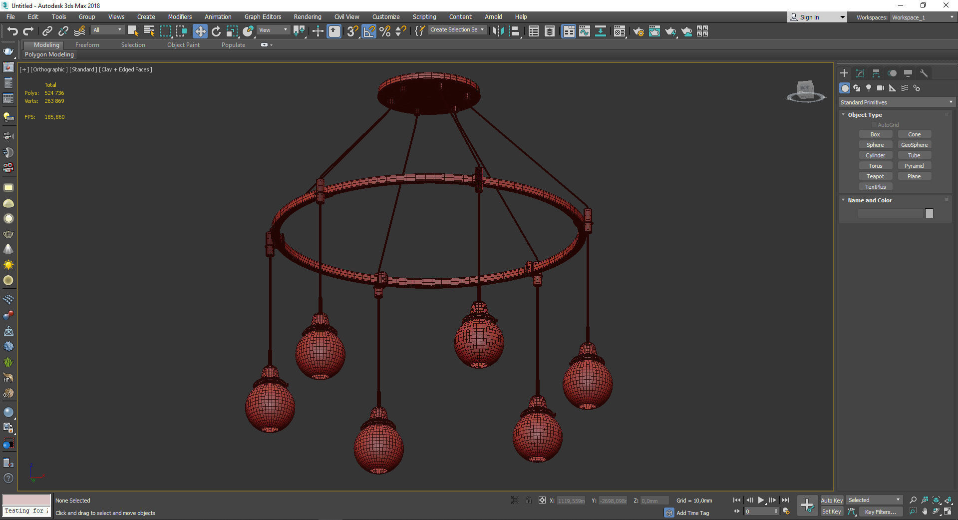ROSE CITY 6 LIGHT CHANDELIER Low-poly 3D model_3