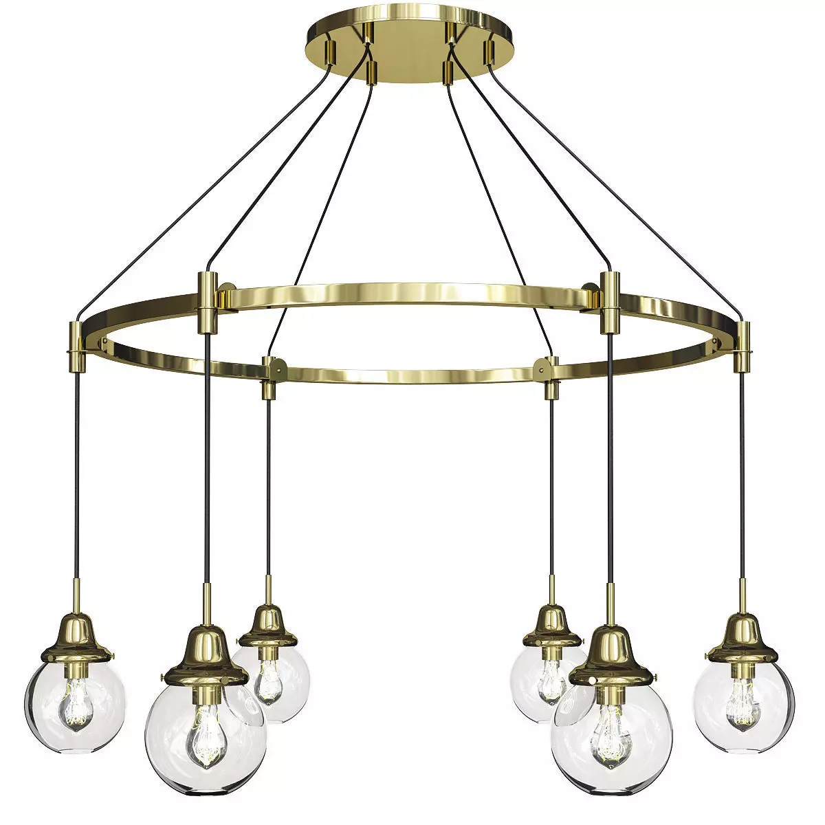 ROSE CITY 6 LIGHT CHANDELIER Low-poly 3D model_0