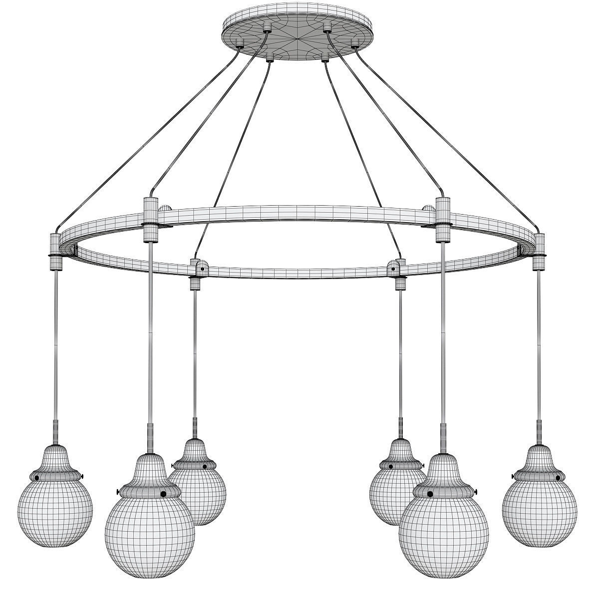 ROSE CITY 6 LIGHT CHANDELIER Low-poly 3D model_1
