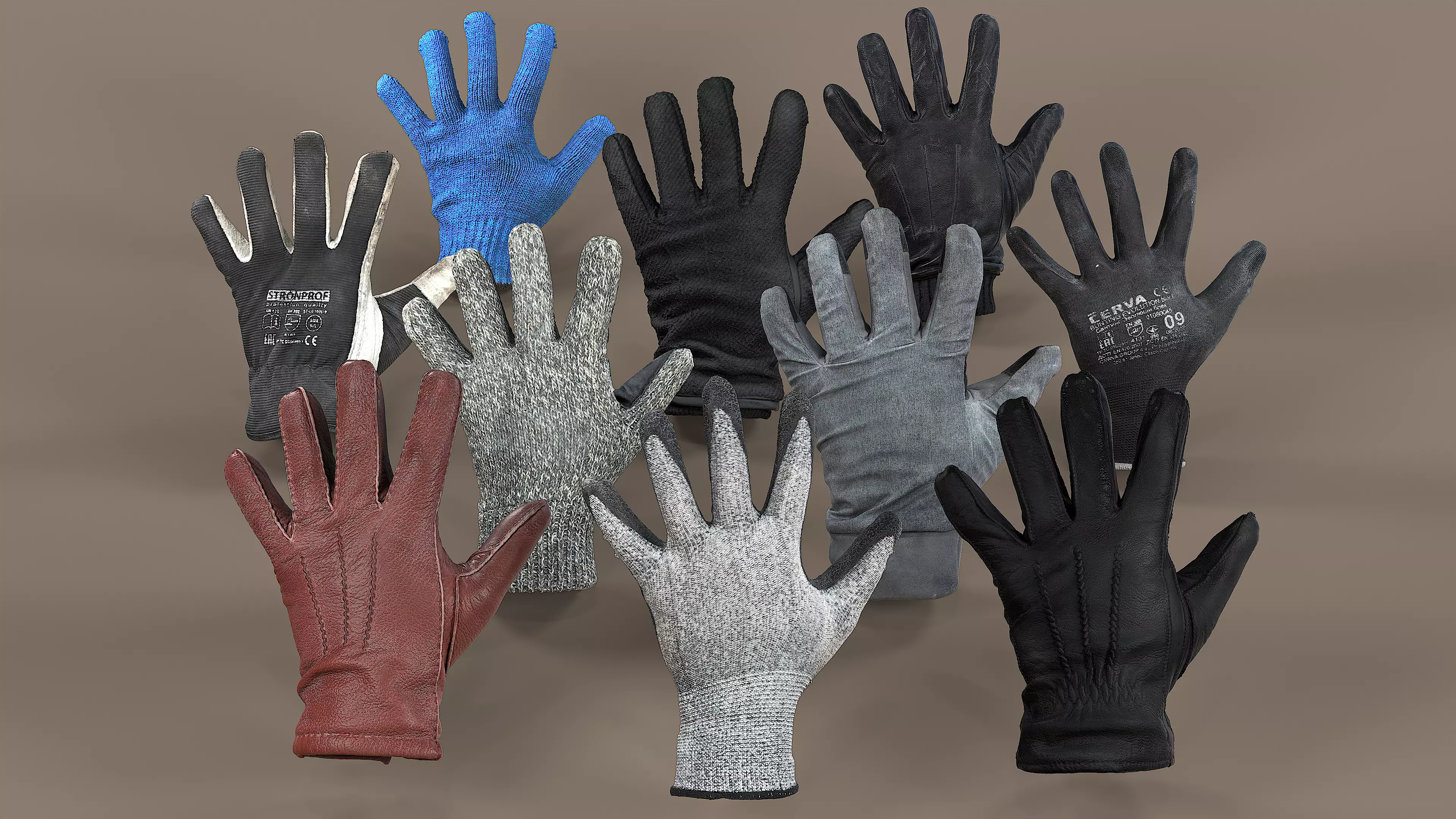 Gloves Pack Volume 01 3D Model Collection_0