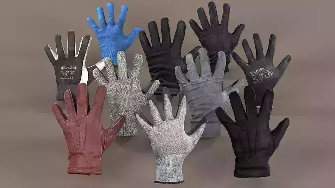 Gloves Pack Volume 01 3D Model Collection
