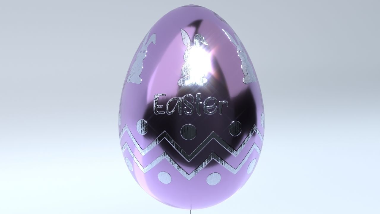 Easter Egg Balloons Low-poly 3D model_14