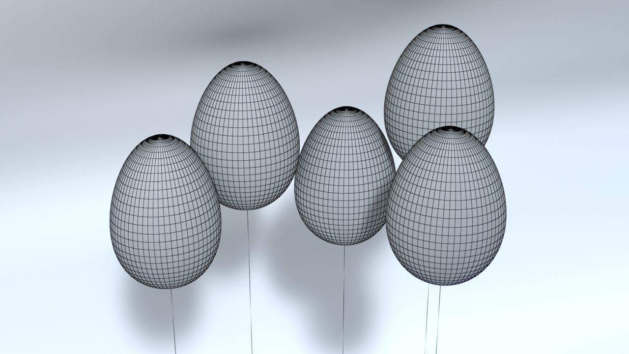 Easter Egg Balloons Low-poly 3D model_1