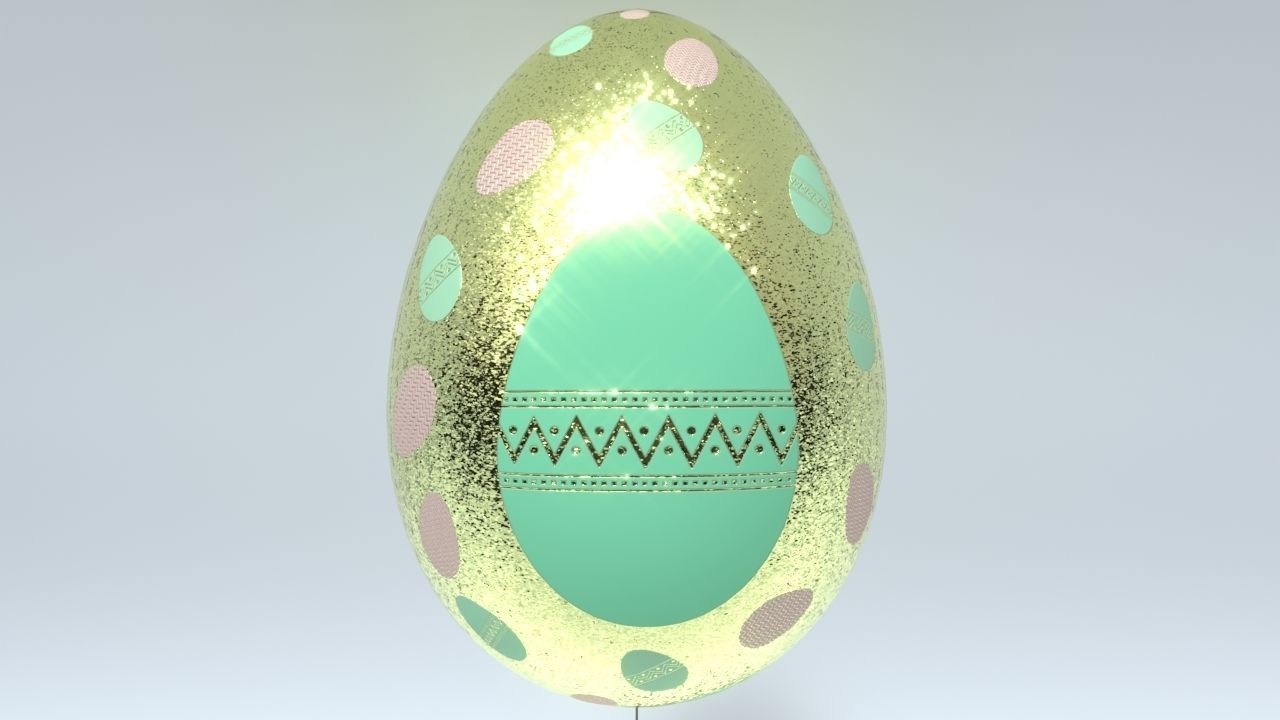 Easter Egg Balloons Low-poly 3D model_10
