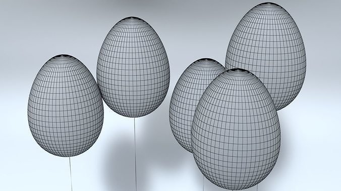 Easter Egg Balloons Low-poly 3D model 4