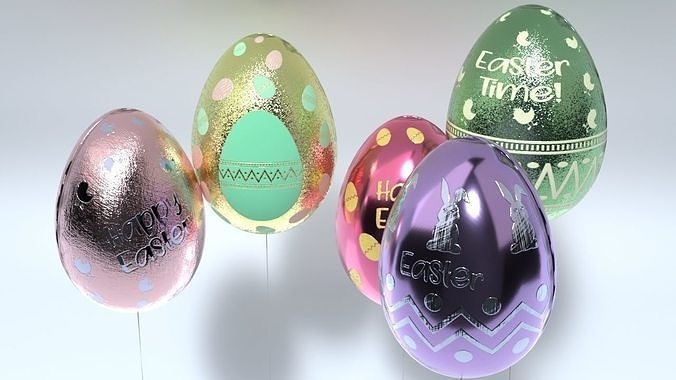 Easter Egg Balloons Low-poly 3D model 3