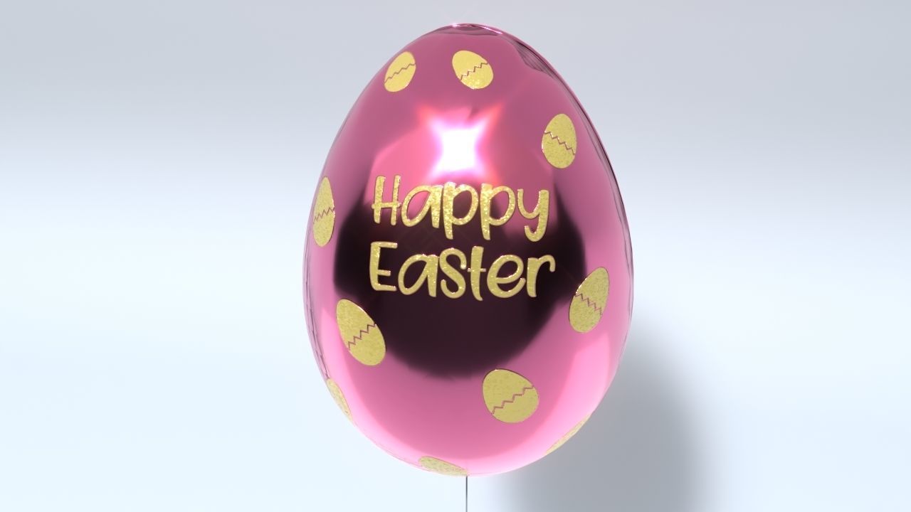 Easter Egg Balloons Low-poly 3D model_12