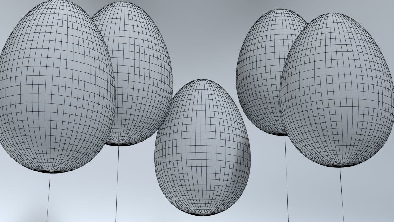 Easter Egg Balloons Low-poly 3D model_5