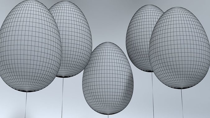 Easter Egg Balloons Low-poly 3D model 6