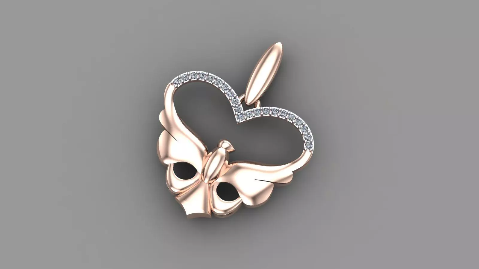 Enchantress Bird Gold Diamond Pendant 3D print model